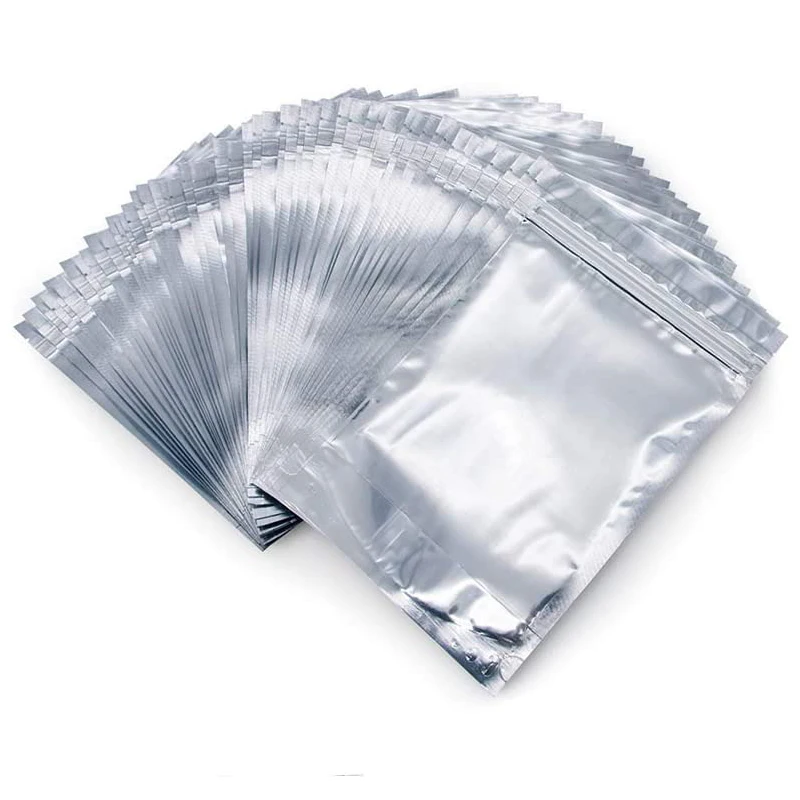 

Aluminum foil silver resealable ziplock doypack pouch Stand up pouch bag with clear window