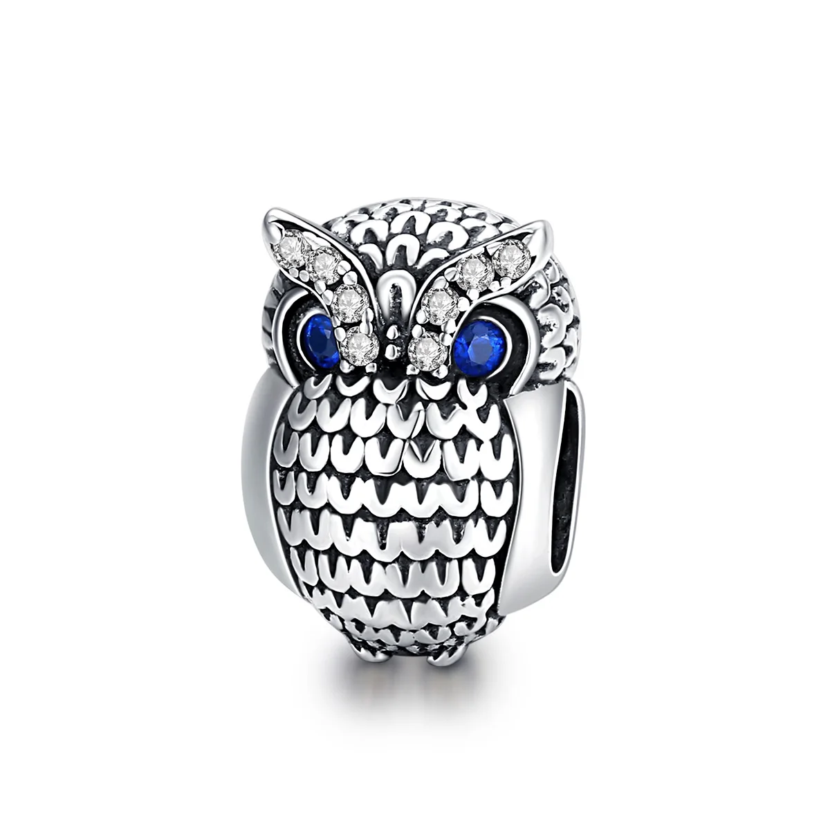 

High quality cubic zirconia owl jewelry 925 silver animal charm