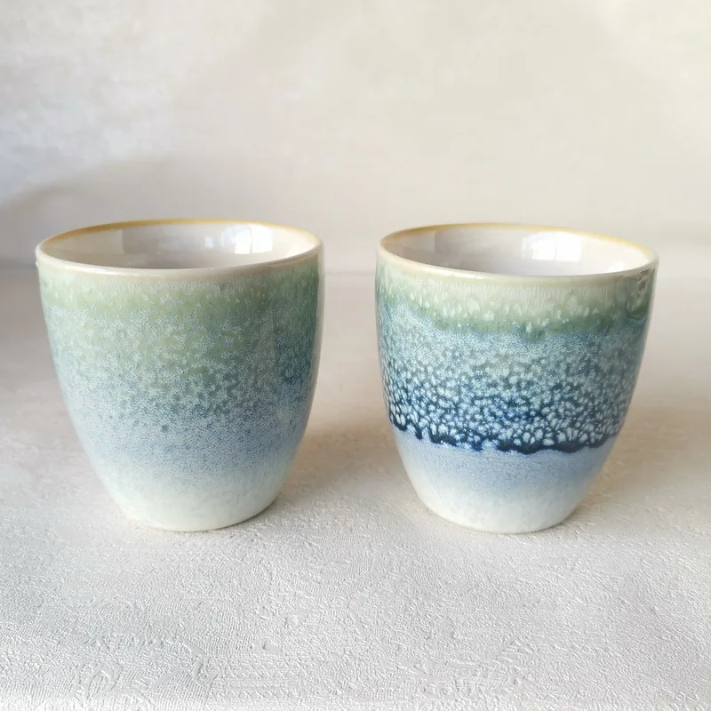 

Japanese and Korean style tea cup unique reaction handmade ceramic coffee cups, Customized color