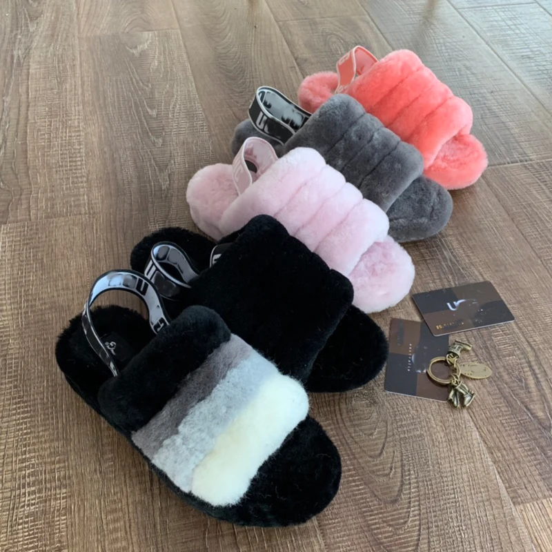 

2020 winter designers sandals bedroom jelly christmas wool flat slippers for women wholesale