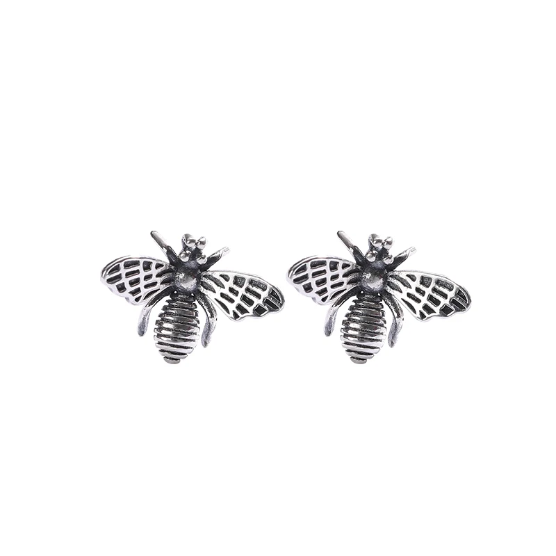 

Cute Girls Jewelry 925 Sterling Silver Gold Plated Animal Bee Earrings Stud