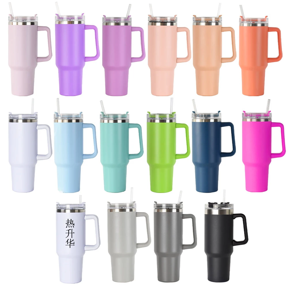 

2023 Wholesale Hot Sale 40oz Stainless Travel Mug Quencher Vacuum Metal Cup Thermos Insulated Handle Tumbler With Lids And Straw