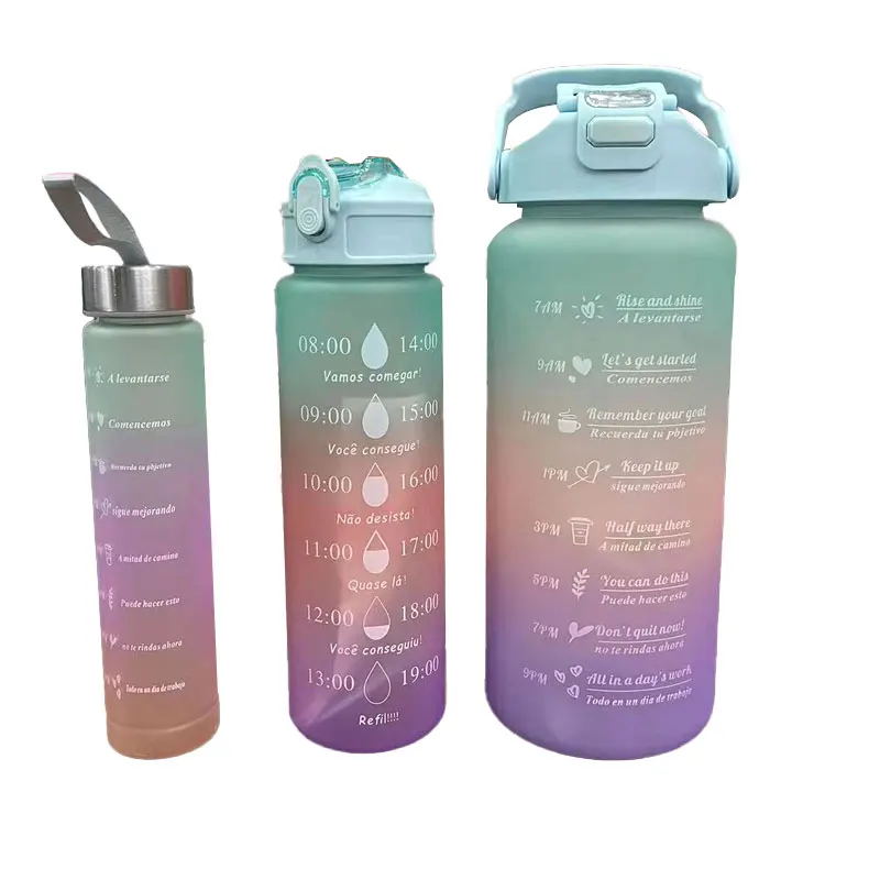 

HYB OEM Bouilloire Motivational 3-in-1 Leak-proof Multifunctional Pet Water Bottle