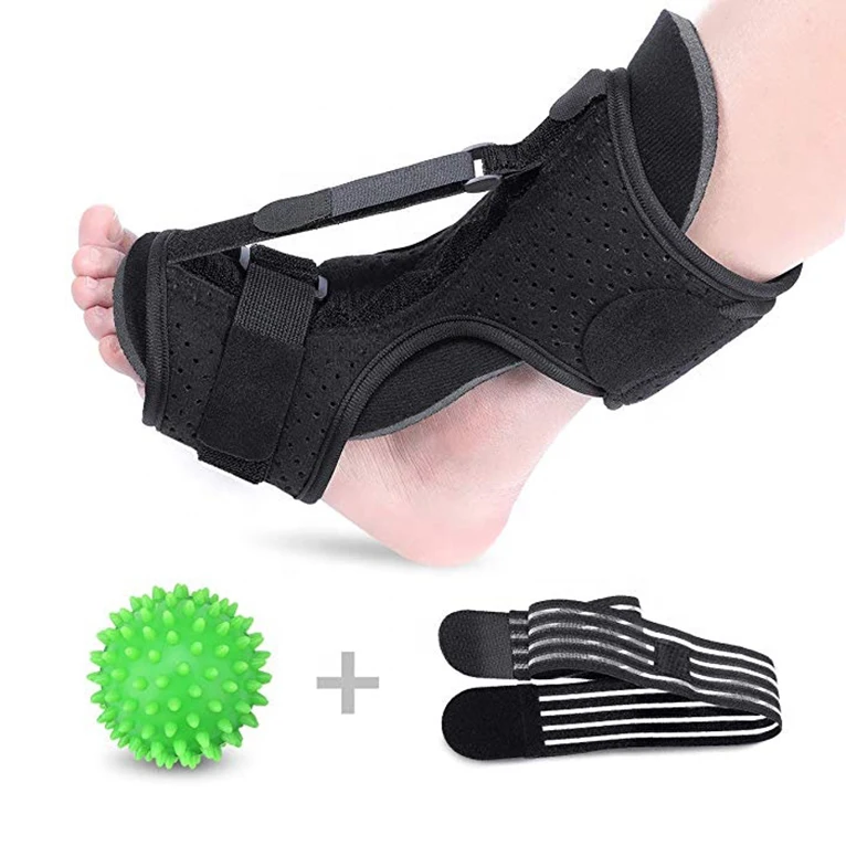

Plantar Fasciitis Support Night Splint Foot Drop Orthotic Brace Adjustable Elastic Dorsal Heel Ankle Arch Foot Pain Achilles, Black