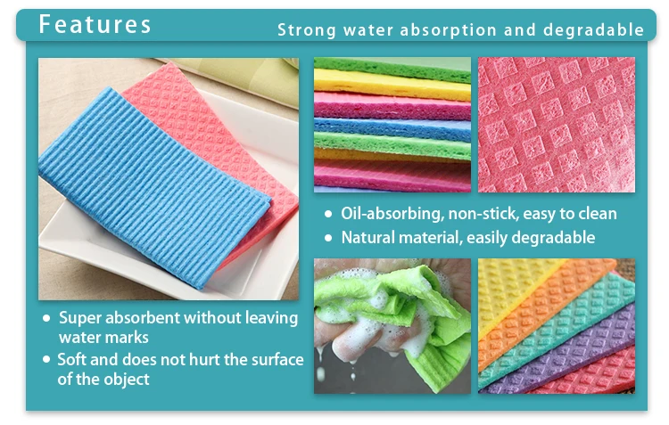 100% Natural Cellulose Great Absorbent Kitchen Clean Printed Sponge ...