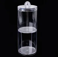 

Plastic Multifunctional Round Container Cosmetic Makeup Cotton Pad Organizer Makeup Desktop Tool Jewelry Case Container New