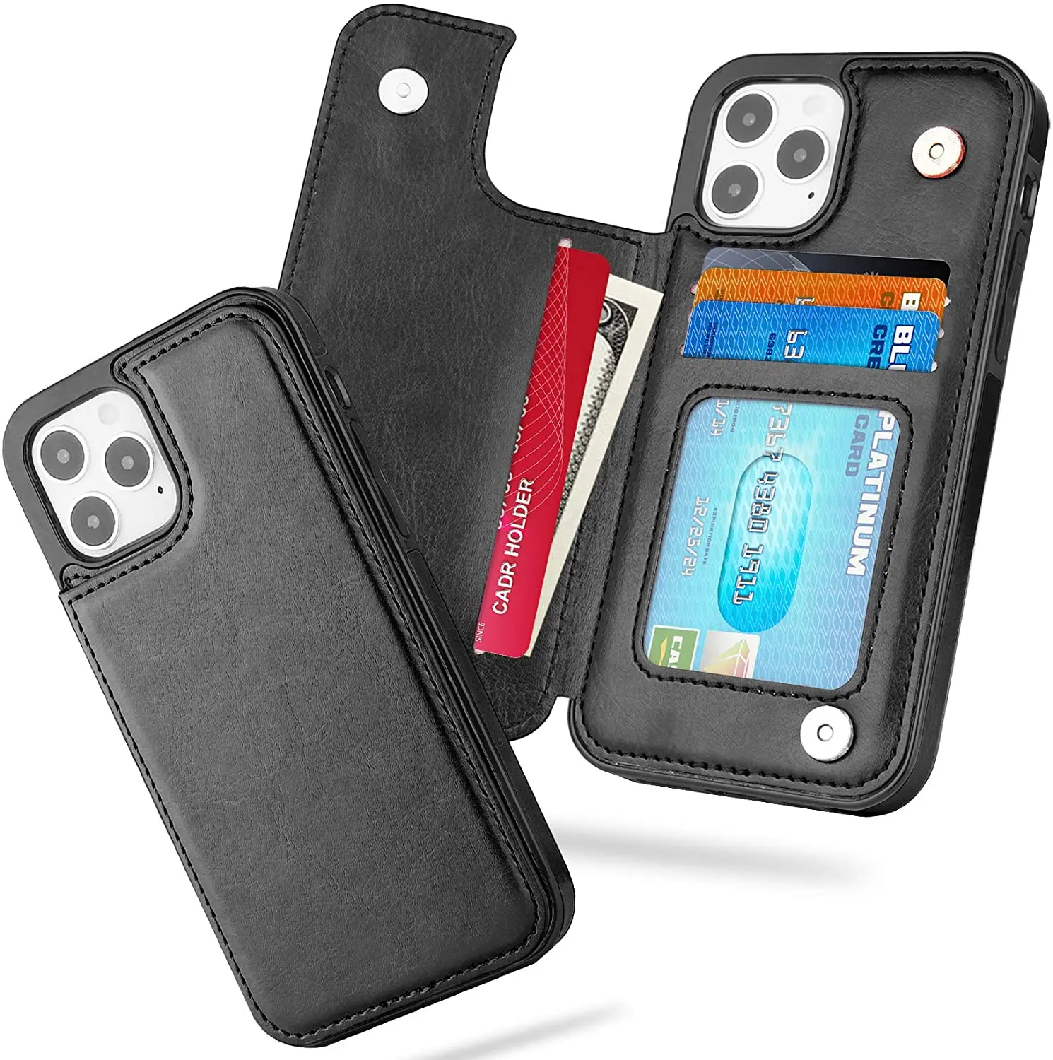 

For Iphone 12 Pu Leather Case,XINGE Magnetic Clasp Leather Mobile Phone Case Cover With Card Holder For Iphone 12 Pro Coque, Black,blue,white,brown,rose gold,red,rose red