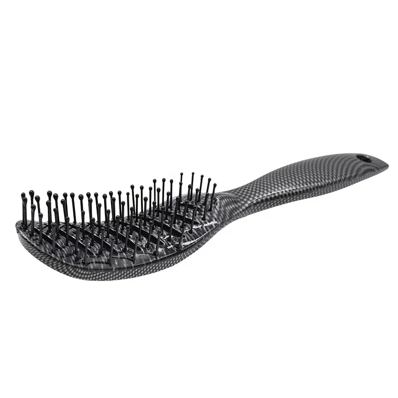 

New Hair Styling Brush Wheat Straw Detangle Hairbrush Salon Hairdressing Straight Curly Hair Comb Tangle Free Hair Brush, Black