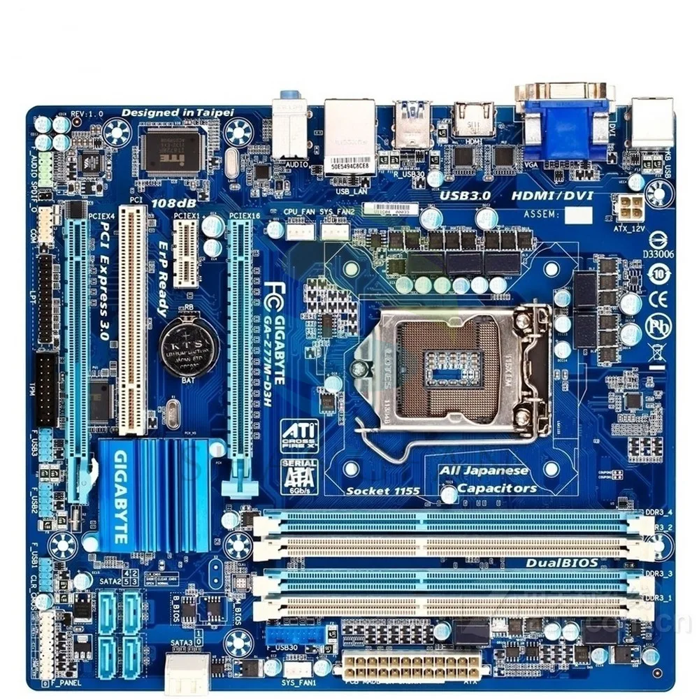 

GA-Z77M-D3H Desktop Motherboard Z77 Socket LGA 1155 i3 i5 i7 DDR3 32G ATX UEFI BIOS Original Z77M-D3H Used Mainboard