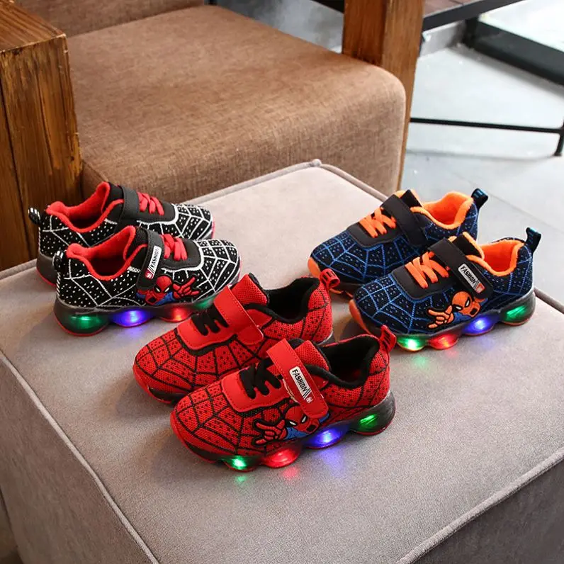 

2021 Kids Shoes Led For Light Shoes Kids Children Spider Shoes