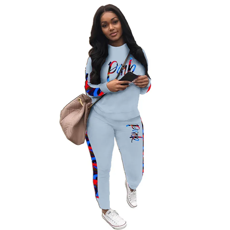 

Two Piece Set Women Clothing Casual Embroidered Stitching Printed Two Piece Set