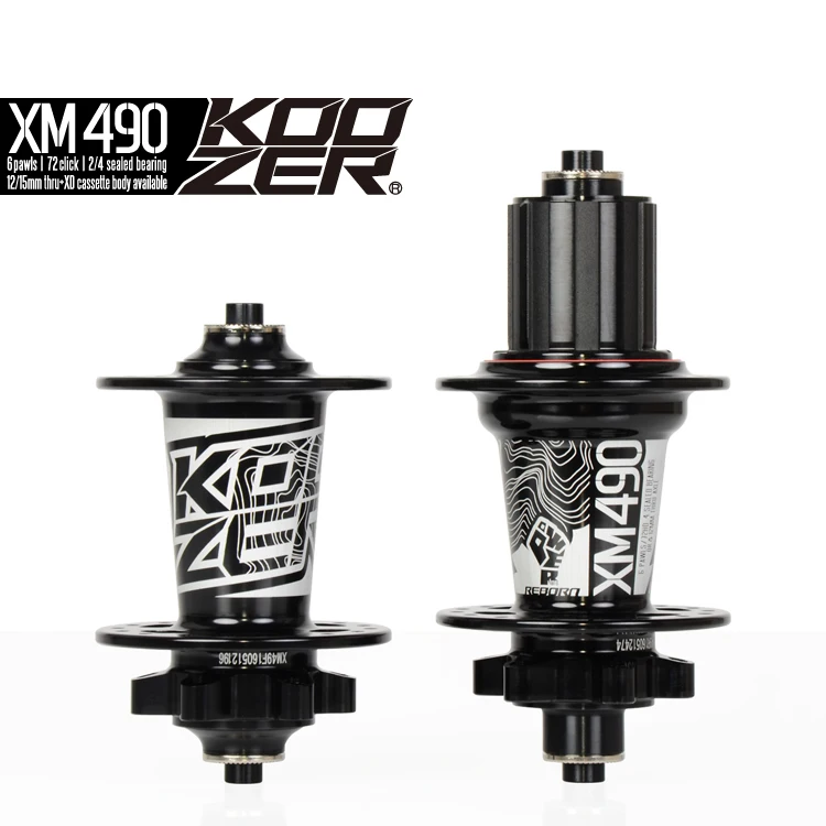 NEW Koozer XM490 Hubs 4 Bearing MTB Mountain Bike Hub Rear 10*135mm QR 100*15 12*142mm Thru 32 Holes Disc Brake Bicycle Hub
