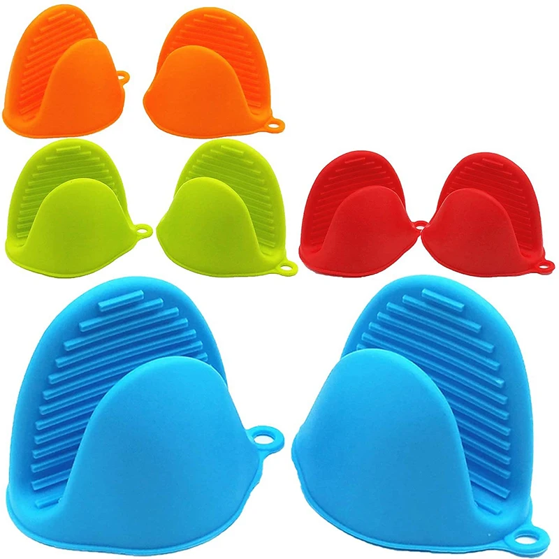 

No Stick Heat Resistant Mini Silicone Oven Mitts Kitchen Pot Holders for Oven Air Fryer