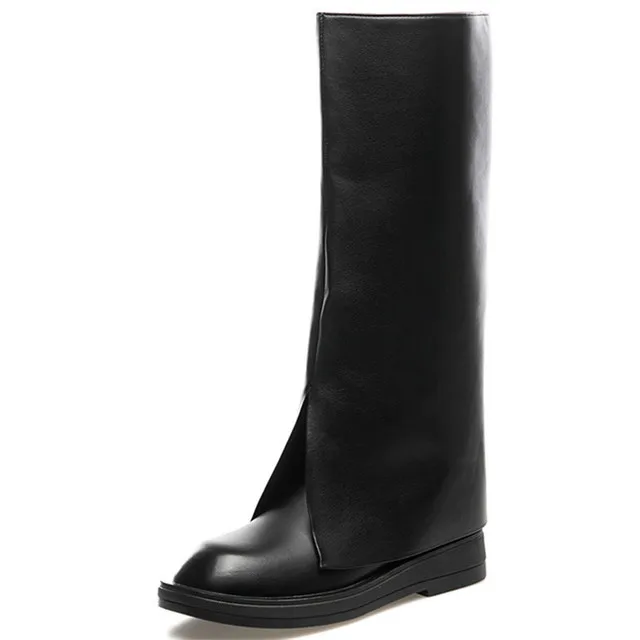 

Dropshipping Custom Logo Platform Boots 2021 Block High Heels Long Chunky Boots New Winter Warm Breathable Footwear