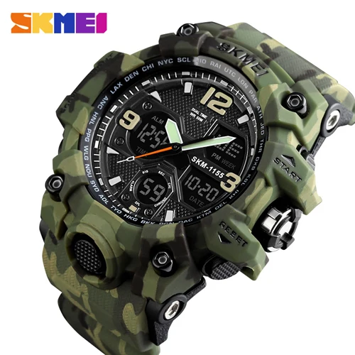 

SKMEI 1155 B Luxury Denim Style Sports Watches Men Fashion Digital Quartz Watch Waterproof Casual Military Wrist Watch Clock