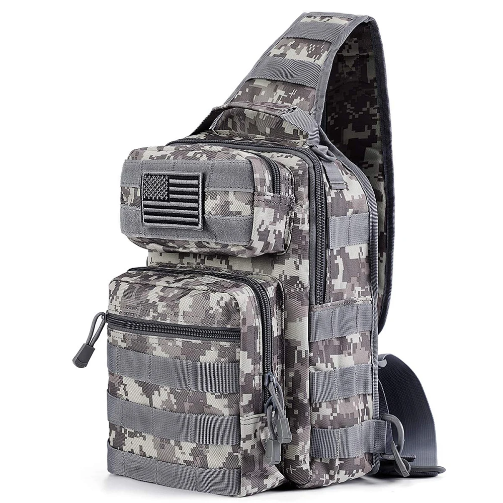 

Factory Customized logo one strap Military Molle Sling Backpack black camouflage Small tactical Chest bag Shoulder army bag
