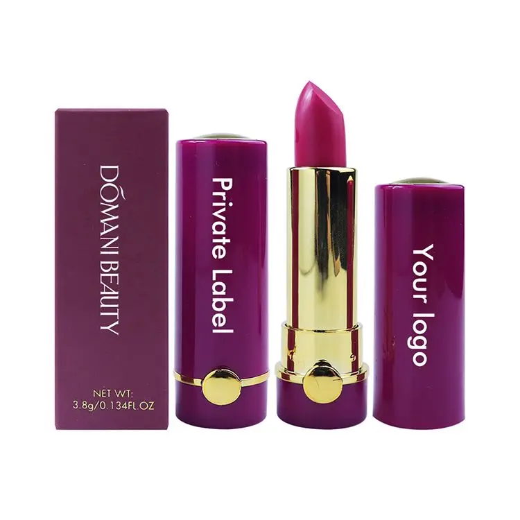 

Wholesale 9 Color Custom Logo Purple Tube Non-sticky Professional Lip Stick Luxury Flexible Comfortable Matte Vegan Lipstick, 9 colors