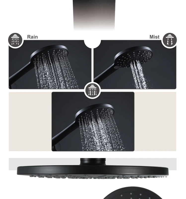 HIDEEP shower accessories ABS black bathroom handheld multi-function shower head