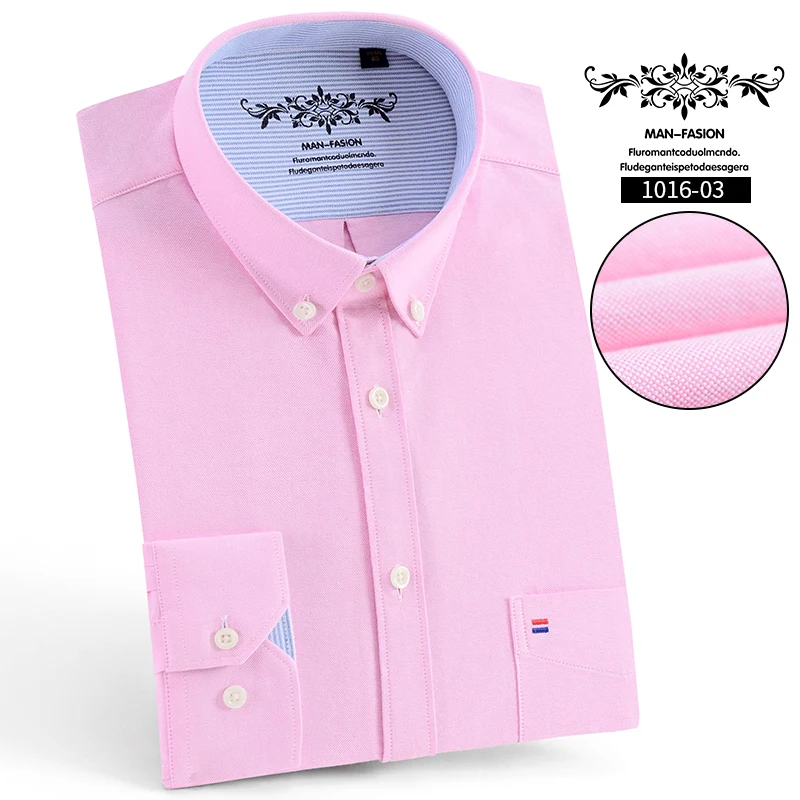 

pink business and casual shirts Hot Sale High Quality Cotton Long Sleeve Dress Shirt for Men plus size