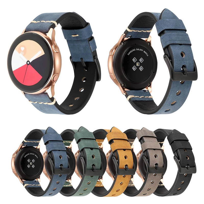 

Genuine Leathe fashion Replacement Strap Band For Samsung Galaxy Watch 20mm 22mm, Multi colors