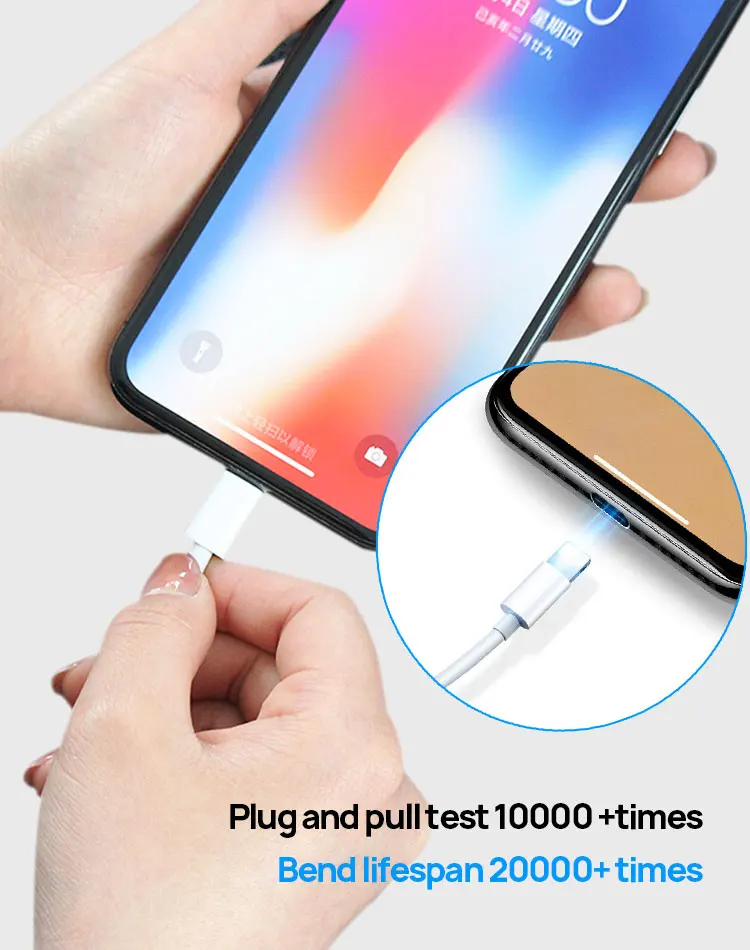 Focuses White PVC LIghting Cables 1M 2M 3M usb a to lighting USB For iphone Charging cable Data cable - ANKUX.COM