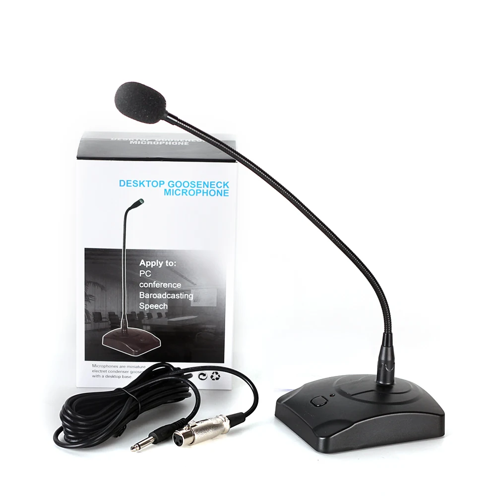 

High Quality Wired Audio Gooseneck Dynamic Microphone Mic Base for Desktop