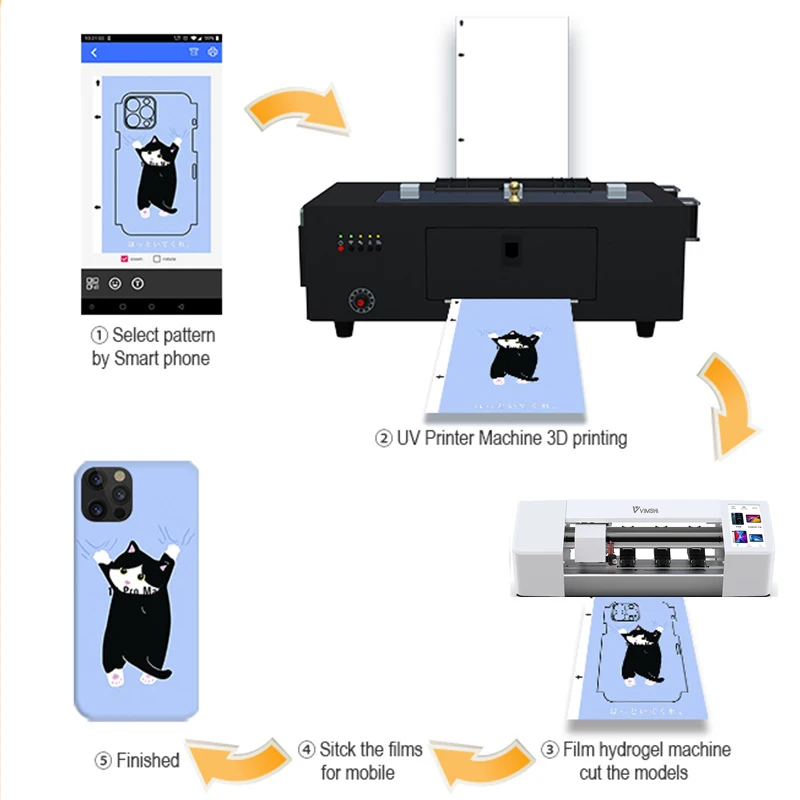 

VIMSHI Printer factory impresora 3d industrial A5 A4 A3 size UV Led light UV inkjet Mini Printer Machine