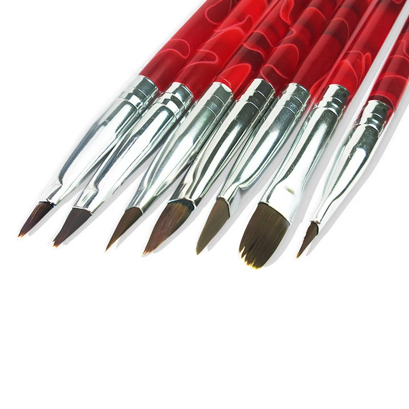 

Oval Acrylic Nail Brush Shiny Crystal Liquid kolinsky hair Brush nail art painting Drawing Flower Pen, Multicolor