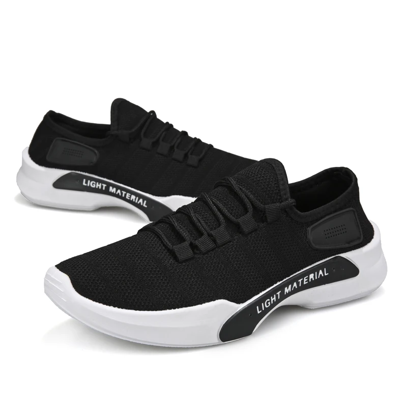 

Wholesale breathable men's sports shoes Flying weaving running shoes Soft and comfortable basketball shoes, Optional