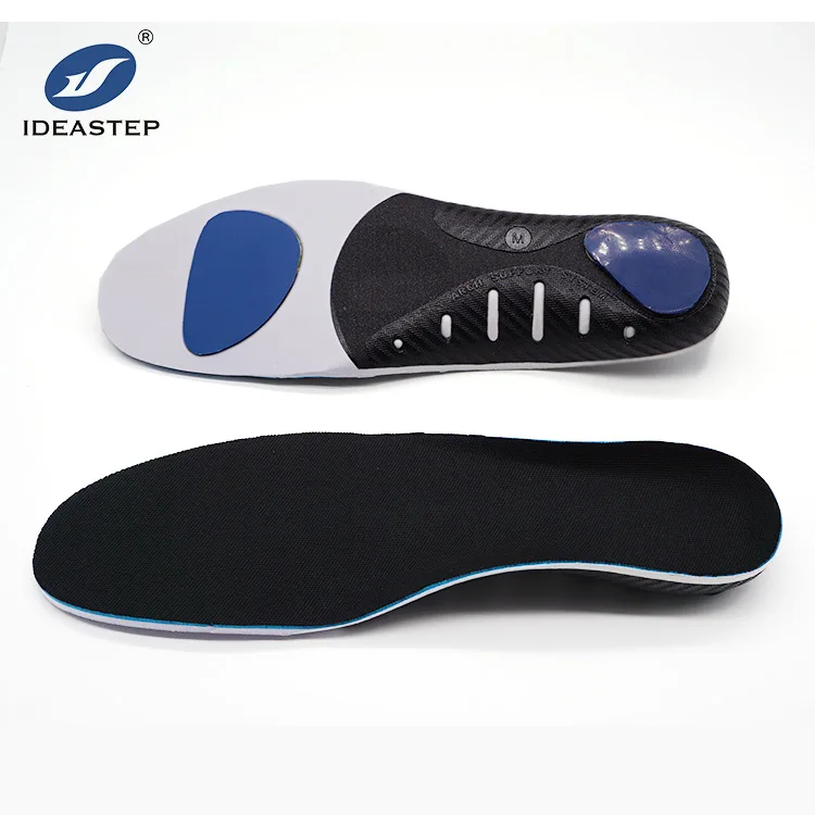 

Ideastep latest design sweat pads semirigidus plastic arch support heel protector sport insoles pes planus, Black + white + blue