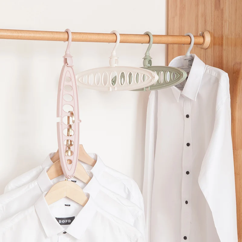 

Wholesale Durable Porous Hangers Plastic PP Space Saving Clothes Hanger, 4 colors