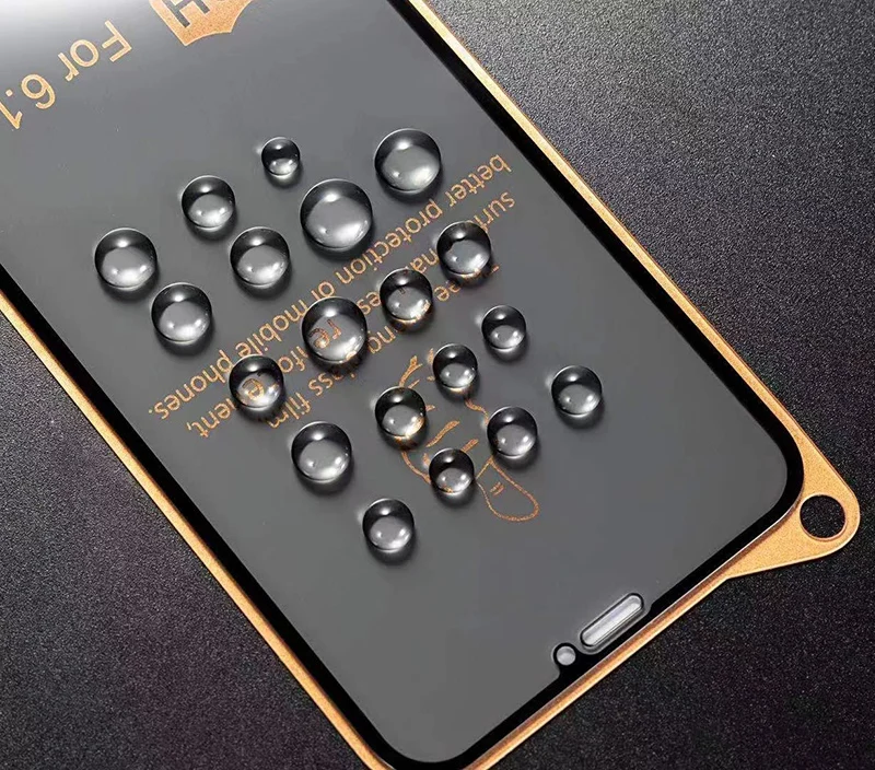 

2021 new arrival 3 strong full glue anti spy privacy 9H Tempered glass screen protector for iphone 12 pro max film, Black