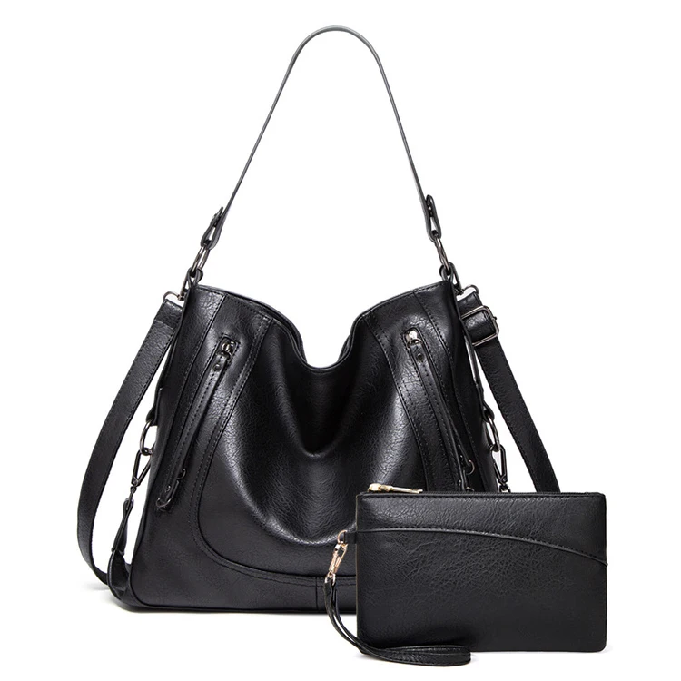 

EG497 Trending vintage soft large capacity hobo tote bags ladies wholesale name brand purses and handbags set for women
