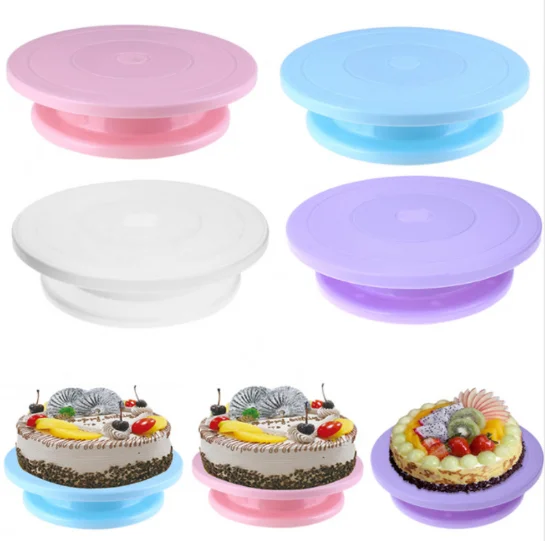 

11 Inch Rotating Cake Turntable PP Cake Decorating Tools Table Stand Turntable for Cookies Cupcake