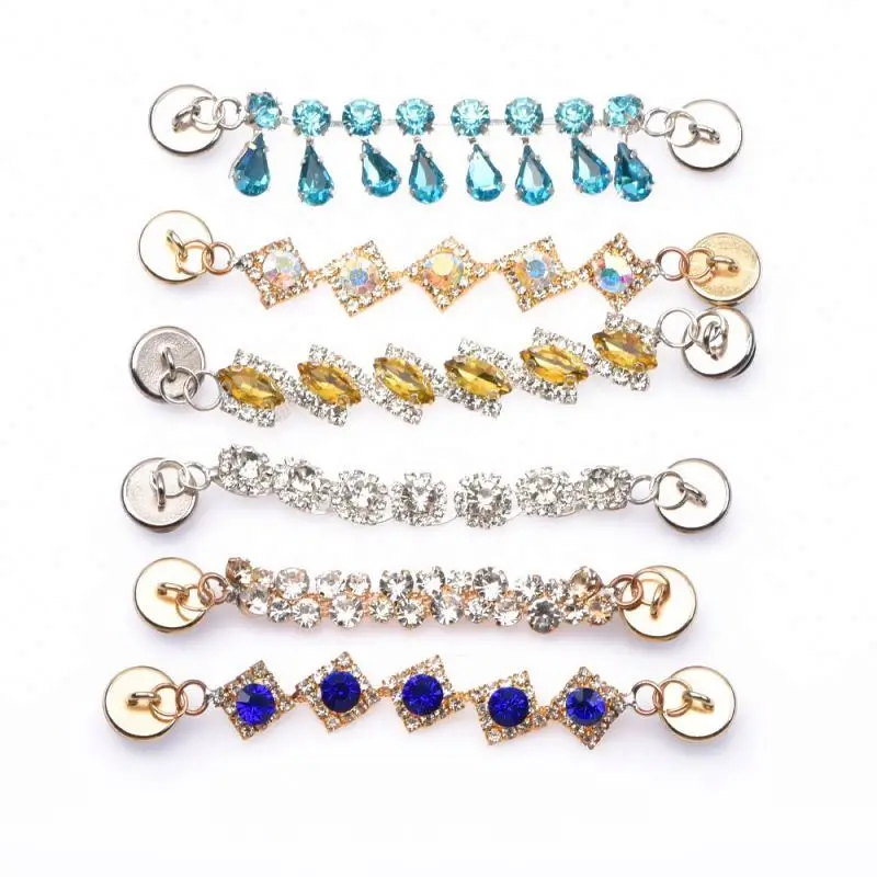 

Colorful Diamond Rhinestone Stainless Steel Clog Shoes Charms Chain Bling Crystal Clogs Luxury Charms, Jewelry
