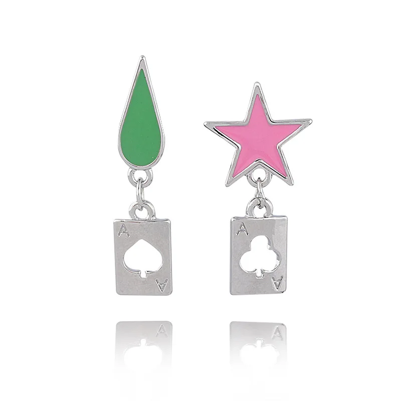 

Anime Star Teardrop Poker Drop Earrings Hunter X Hunter Hisoka Women Earrings