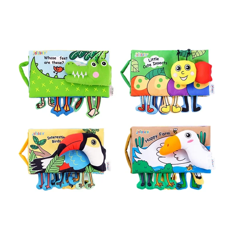 

Jollybaby European Sale Online Amazon 3D Stuffed Cartoon Learning Animal Baby Cloth Book