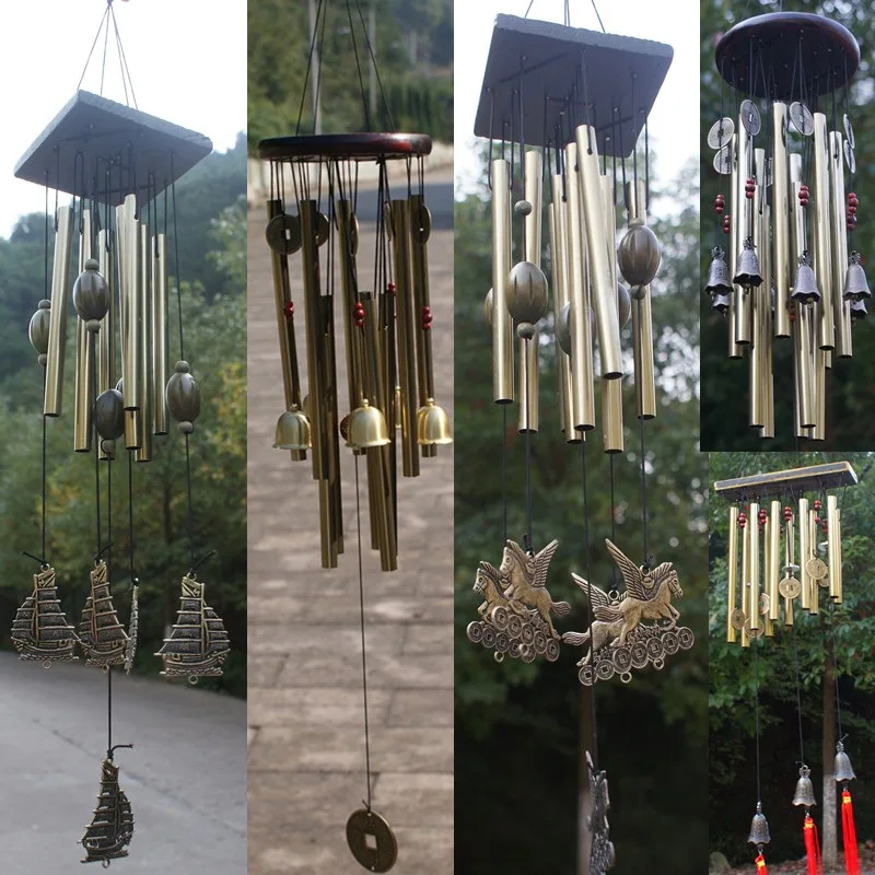 

Solid Wood Bronze Wind Chimes Metal Multi-tube Anti-rust Wind Chimes Copper Alloy Oversized Ornaments Birthday Wishes