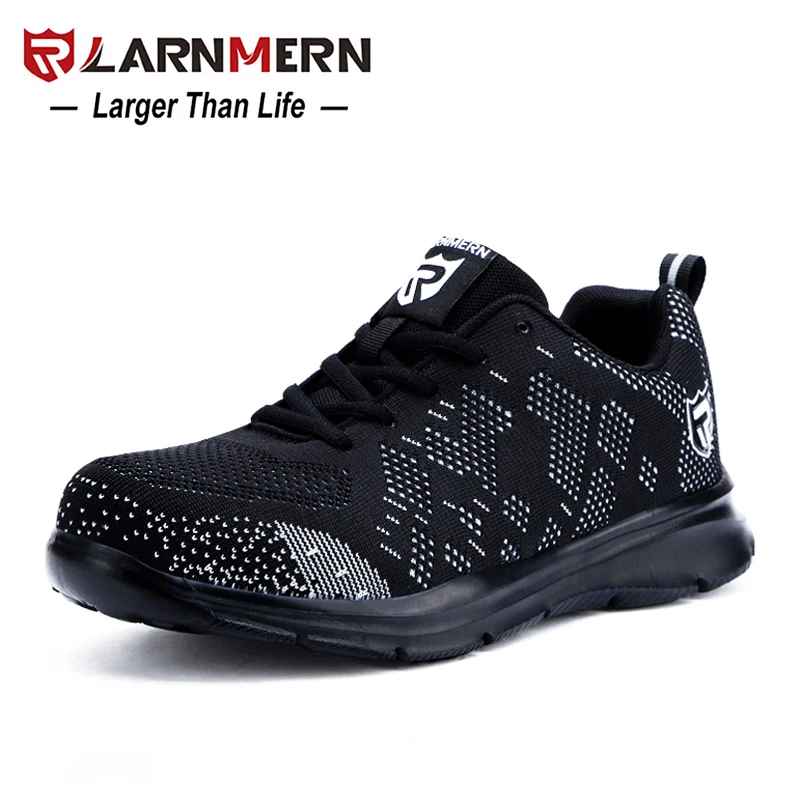 

LARNMERN OEM/ODM Lightweight Breathable Men Safety Shoes Steel Toe Work Shoes Anti-smashing Construction Sneaker With Reflective