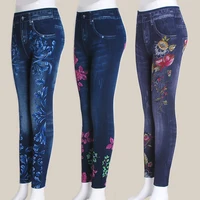 

New Fashion Winter Thicken Imitated Jeans Leggings Women Warm Slim Pencil pants stocks designs