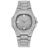 

Best Selling Top Brand Luxury Diamond Watch For Men Square Quartz Waterproof Watch