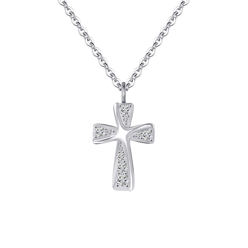 SN332 RINNTIN Dainty 925 Sterling Silver Cross Pendant Necklace for Women Delicate Necklace