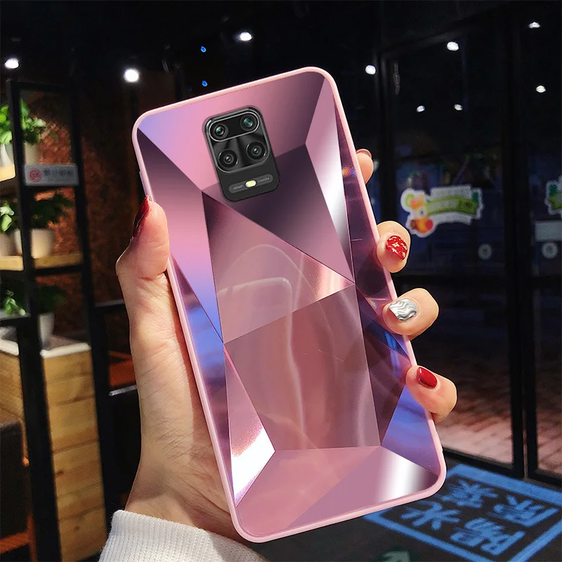 

For Xiaomi Redmi Note 9S Case Fashion 3D Diamond Glitter Mirror Phone Cases For Redmi Note 9 Pro Max Protection Back Cover Capa