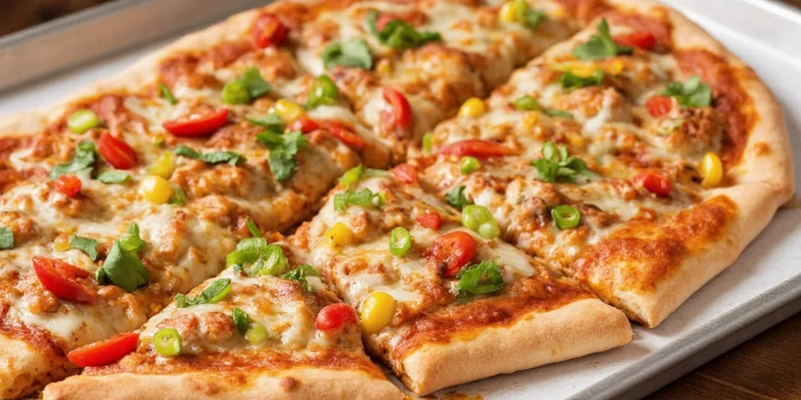Preparing tandoori chicken pizza at home