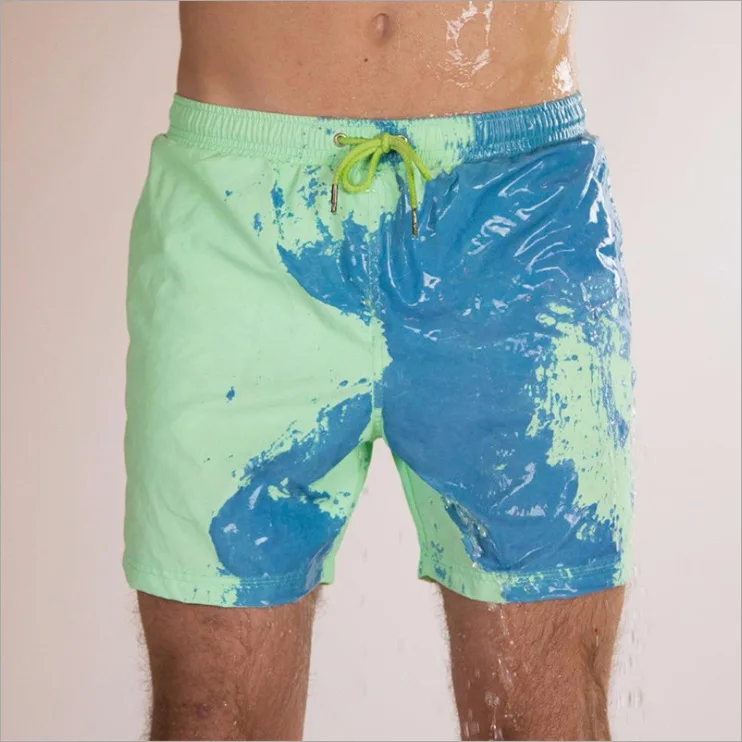 

Color Changing Water Sports Surf board Shorts Swim Trunks Shorts Temperature Change Discoloration Beach Shorts, 5 colors