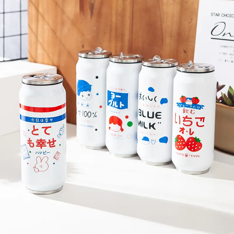 

Strawberry Cans Mugs for Men and Women Large Capacity Student Cup Stainless Steel Thermos Tumbler Vacuum Insulated Cup