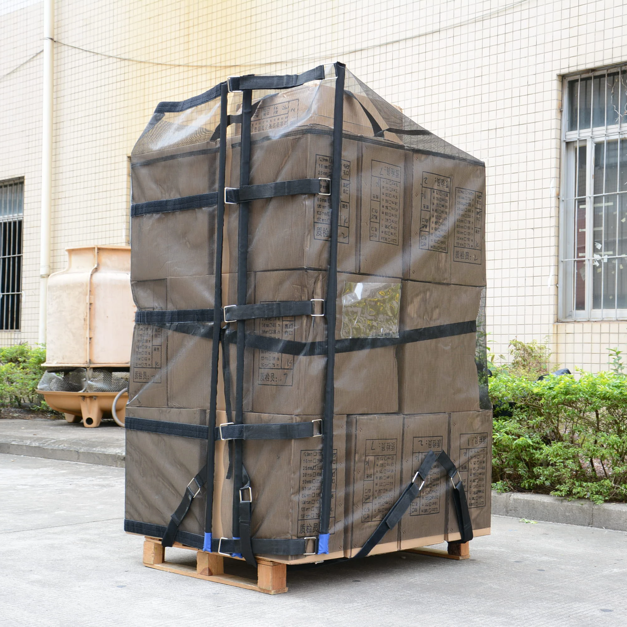 
Customized mesh reusable pallet cover eco-friendly pallet wrap 