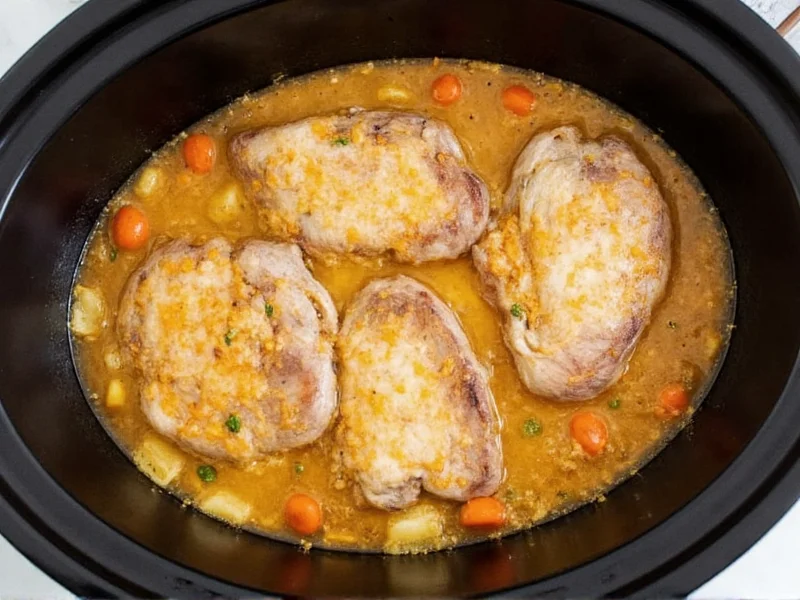 Slow Cooker Mushroom Soup with Pork Chops Recipe