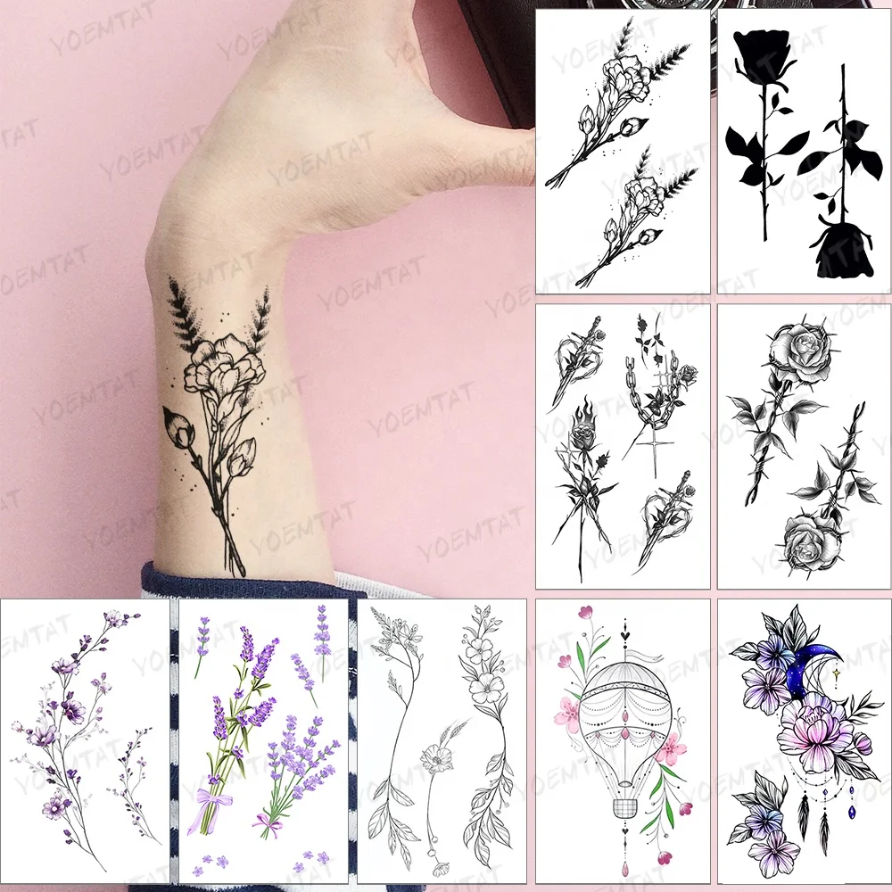 

Newest realistic sexy tattoos fashion mini hand design tatoo small size flower tattoo sticker temporary, Cmyk