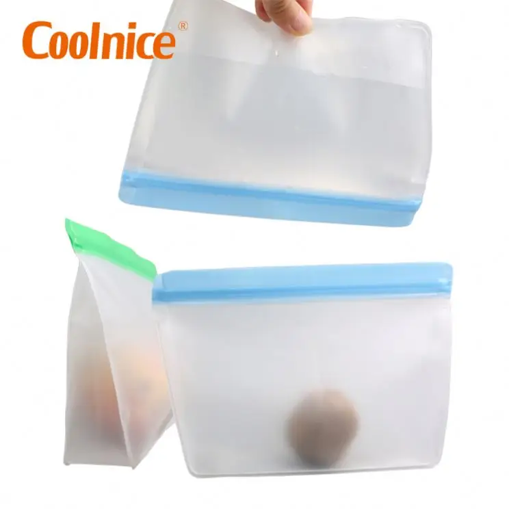 

Grade Leakproof Reusable Freezer Ziplock PEVA Bags Washable storage Lunch Bag